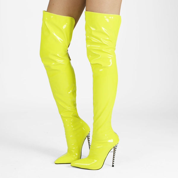 Glitter Colorful Patent Stiletto Overknees Boots