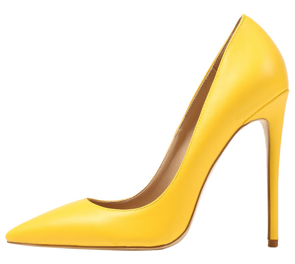 12cm Yellow Stilettos Dress Party Pumps Sexy High Heels