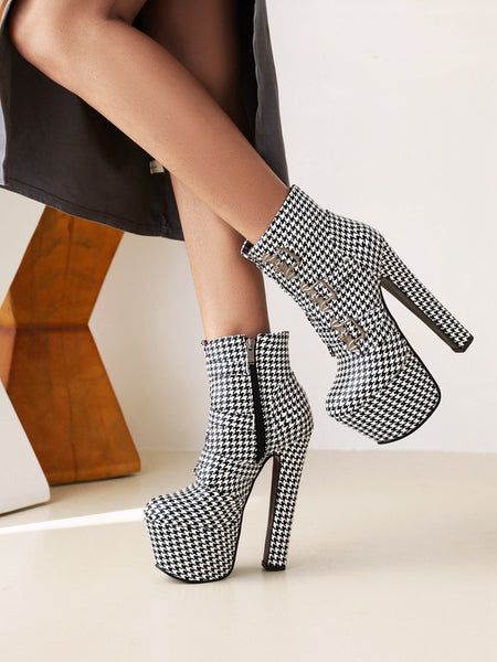Strappy Ankle high heels platform boots