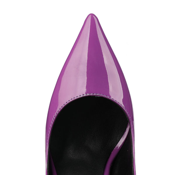 12cm Violet Patent Leather Pumps Sexy Stilettos Dress Party High Heels