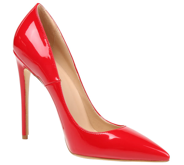 12cm Red Patent Leather Pumps Sexy Stilettos Dress Party High Heels