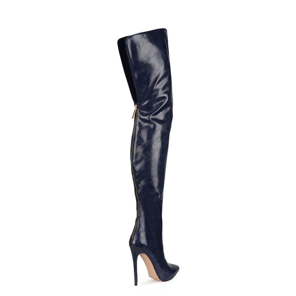 Sexy Pointed Toe Thigh High Heels Stiletto Over the Knee Boots for Women