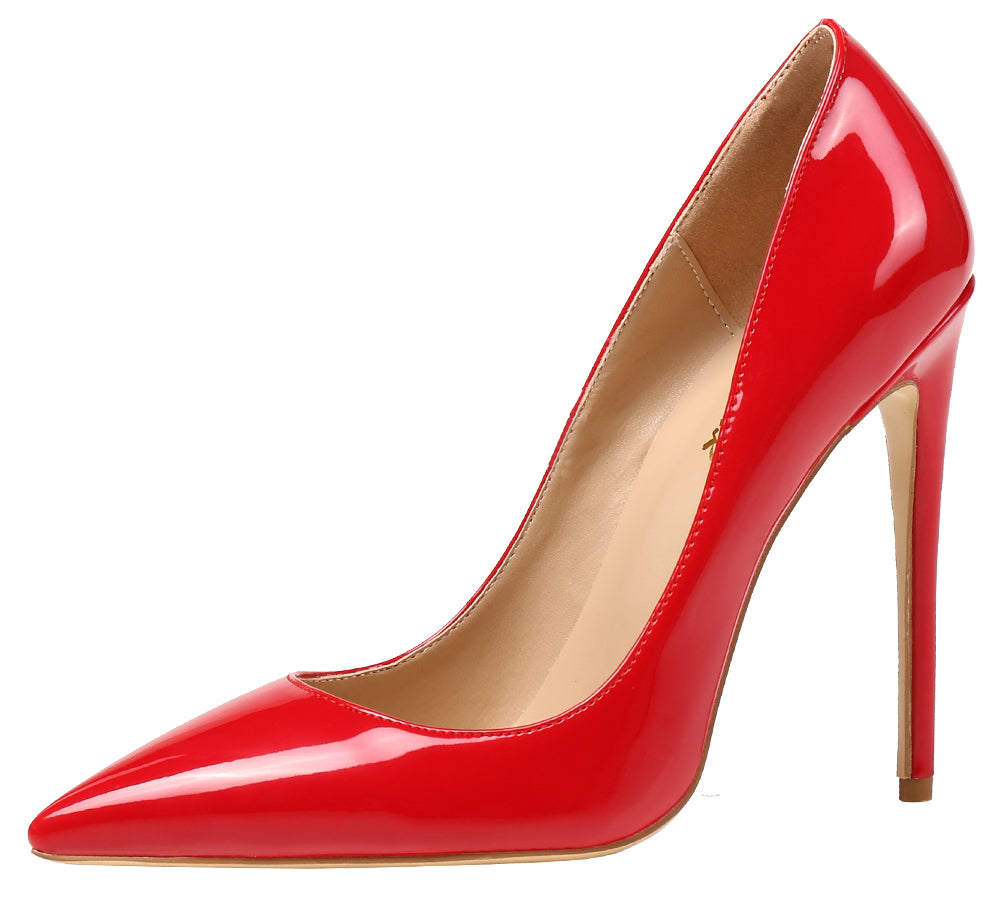 12cm Red Patent Leather Pumps Sexy Stilettos Dress Party High Heels