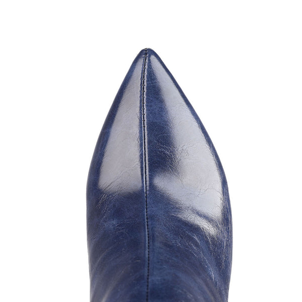 Elegant Blue 12cm Stiletto High Heels Long Boots