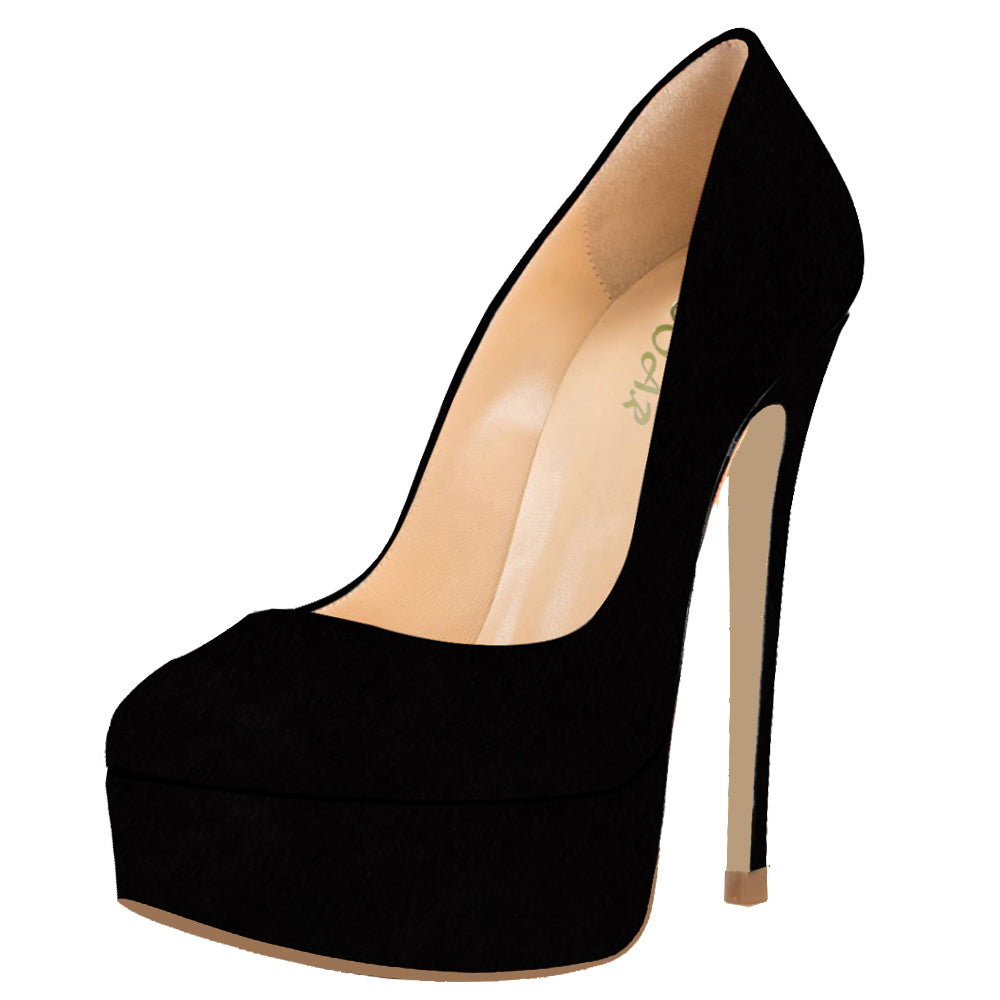 Pandora: Black Suede – High Heels for Bunions – Sole Bliss USA
