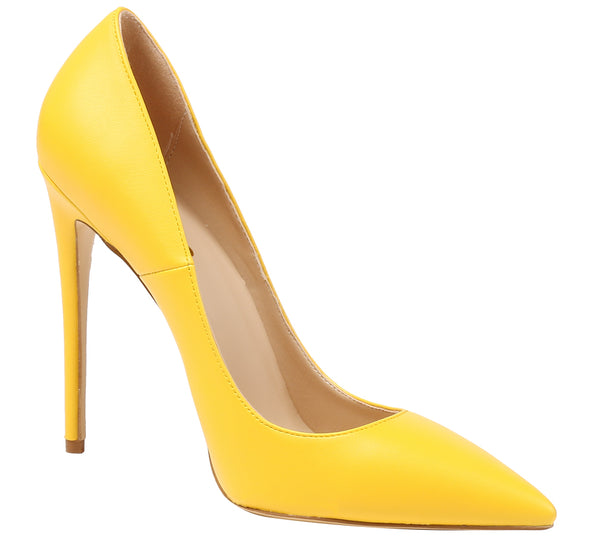 12cm Yellow Stilettos Dress Party Pumps Sexy High Heels