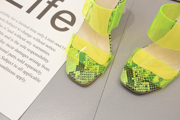 Transparent heeled Sandals Clear High Heels Slide Shoes for Women