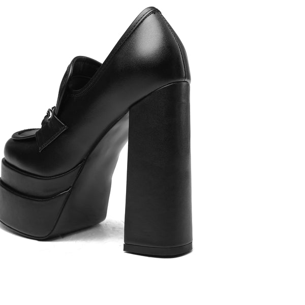 Chunky High Heels Pumps Platform Loafer Shoes for Women