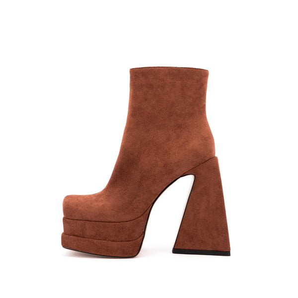 Platform Chunky Heels for Women Suede Ankle Boots