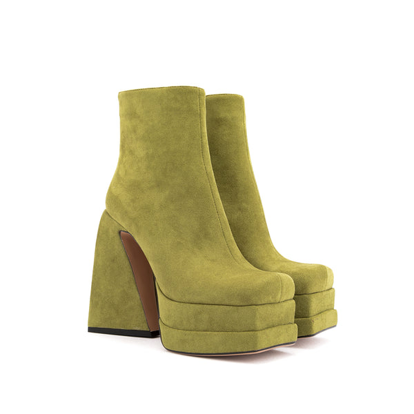 Platform Chunky Heels for Women Suede Ankle Boots